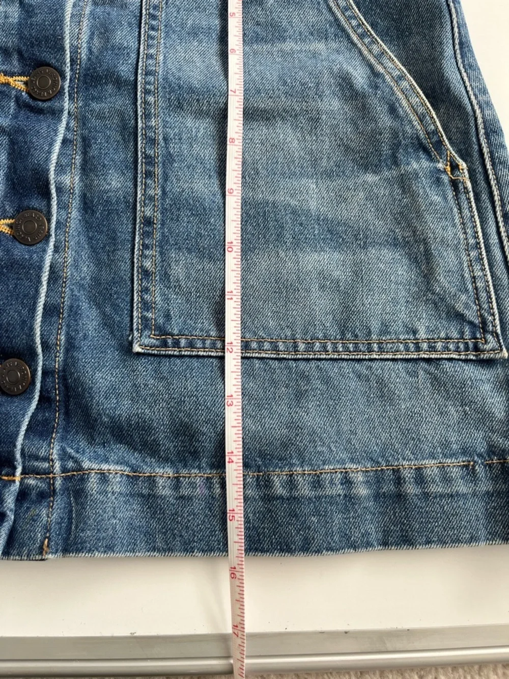 Veronica Beard Light Blue Denim Button-Front A-Line Skirt